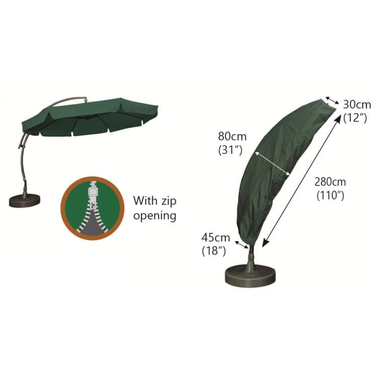 Housse De Protection Pour Parasol Bosmere - Gris - 45x80x280 Cm - Résistante Aux Intempéries Et Aux UV