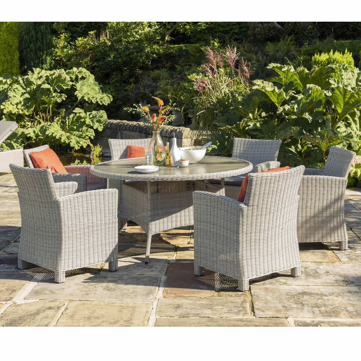 Kettler Palma 6 Seater Casual Dining Round Set with Lazy Susan