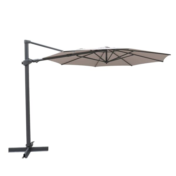 Kettler Aura 3.0m Round Stone Canopy Cantilever Parasol Vertical Tilt Only with Night Cover