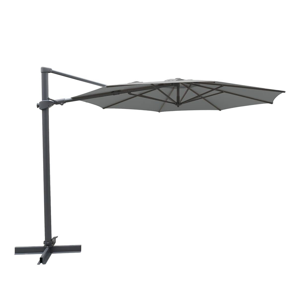Kettler Aura 3.0m Round Slate Canopy Cantilever Parasol Vertical Tilt Only with Night Cover