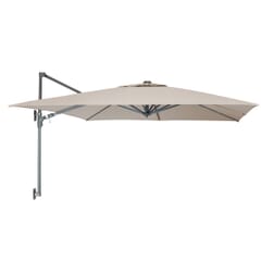 Kettler Wall Mounted Free Arm Parasol  2.5m Square - Grey Frame/Stone Canopy with Fixing Brackets