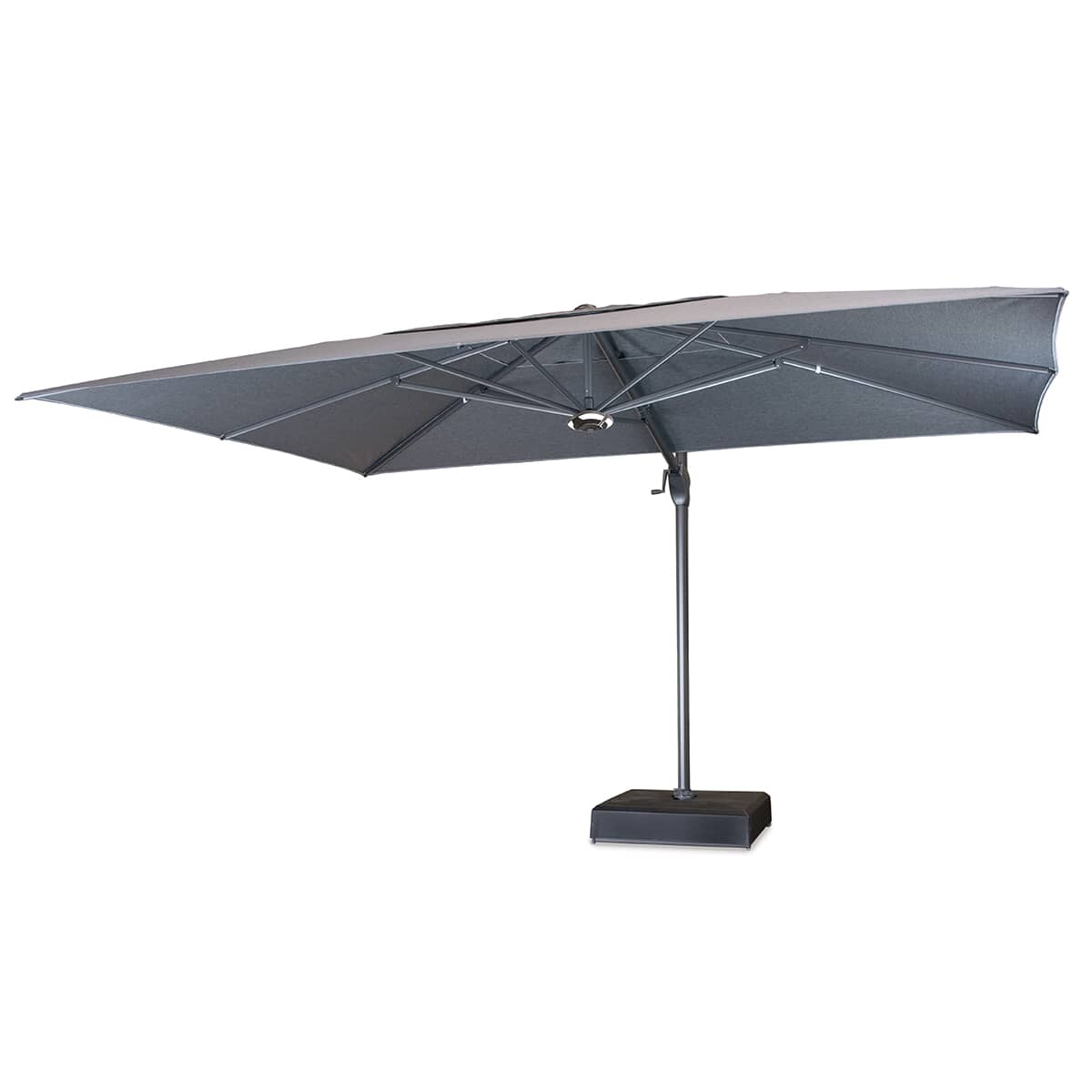 Kettler 4x3 Free Arm Parasol Grey Frame/Slate Canopy with  Base