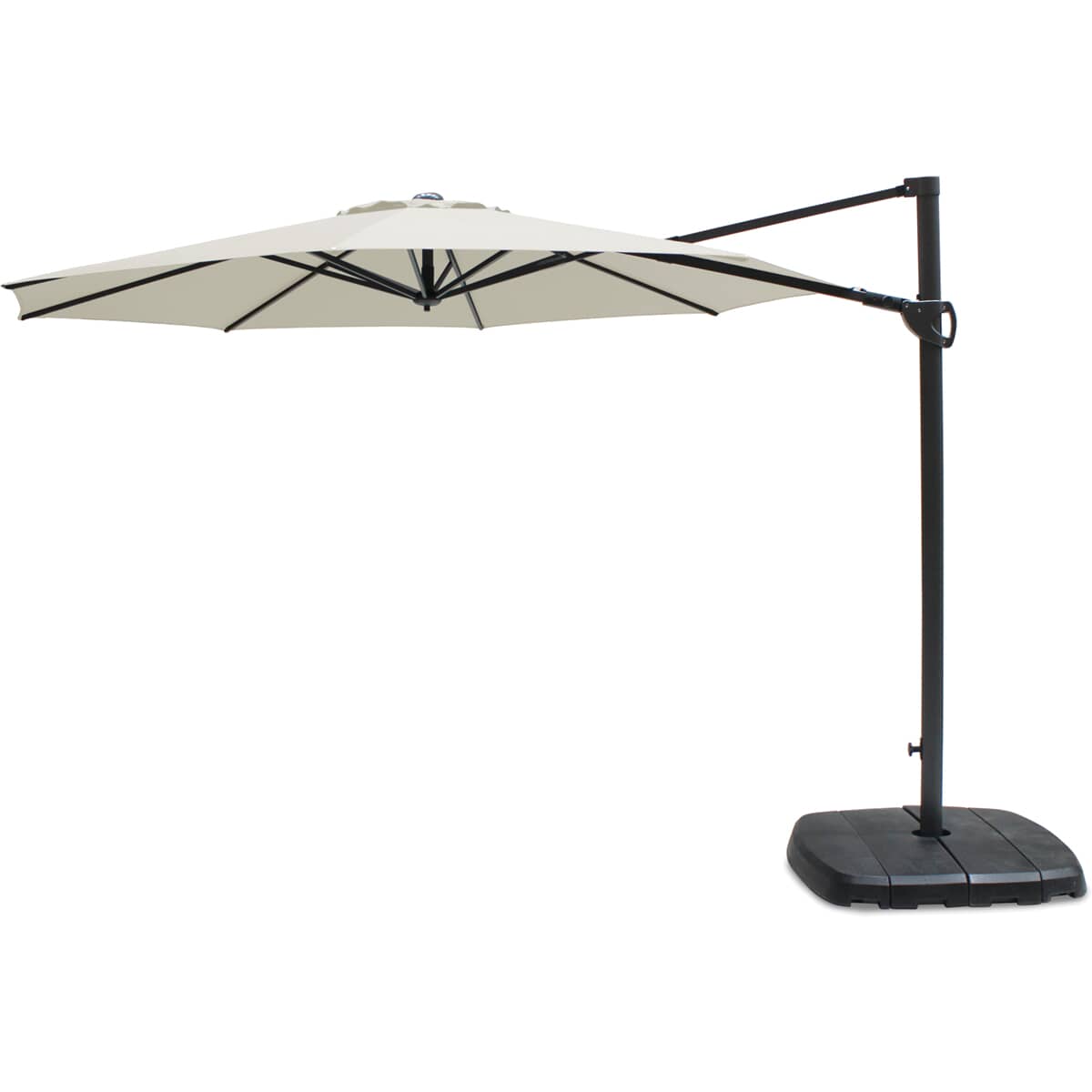 Kettler 3.0m Round Free Arm Parasol - Grey Frame/Natural Canopy ...