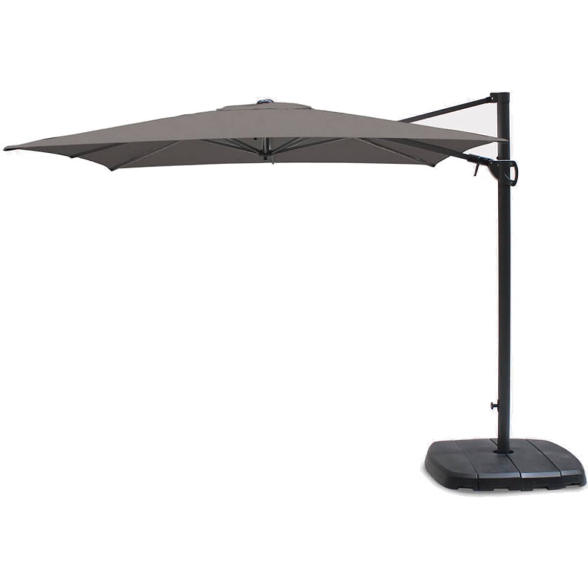 Kettler 2.5m Square Free Arm Parasol - Grey Frame/Grey Taupe Canopy with Base