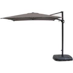 Kettler 2.5m Square Free Arm Parasol - Grey Frame/Grey Taupe Canopy with Base