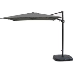 Kettler 2.5m Square Free Arm Parasol - Grey Frame/Slate Canopy with Base