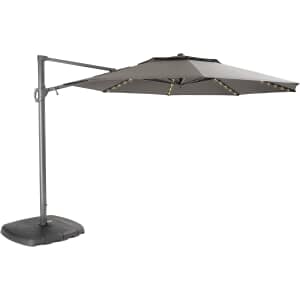 Kettler Parasol 3.3m Free Arm - Grey Frame/Grey Taupe Canopy with LED Lights and Wireless Speaker