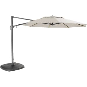 Kettler Parasol 3.3m Free Arm - Grey Frame/Natural Canopy with LED Lights and Wireless Speaker