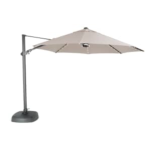 Kettler 3.5m Free Arm Parasol with LED Lighting and Wireless Speaker Grey/Stone