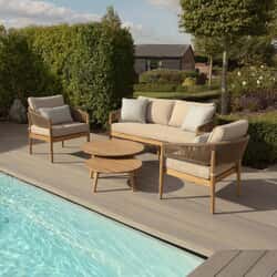 Maze Porto Rope Weave 2 Seat Sofa Set - Sandstone