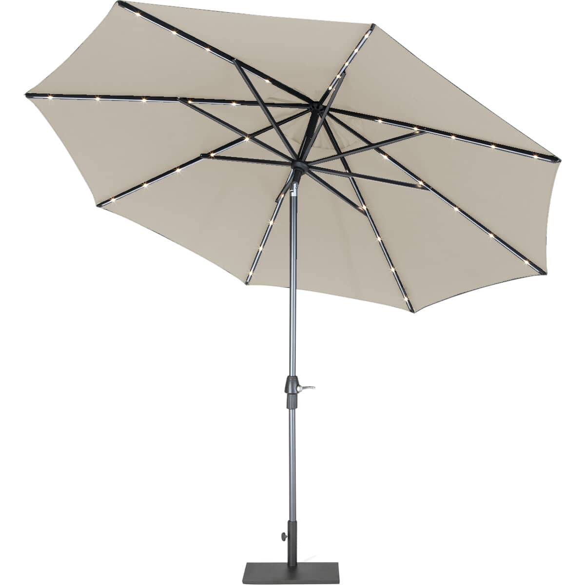 Kettler 3.0m Wind Up Parasol with tilt Grey frame and Slate Canopy 