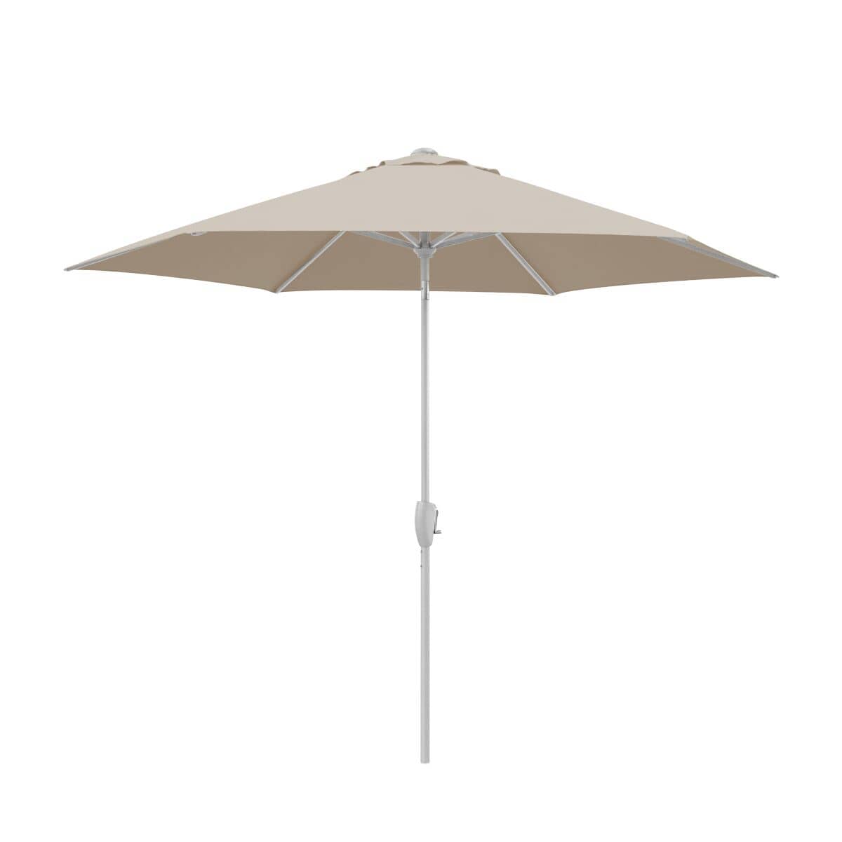 Kettler 3.0M Wind-Up Parasol With Stone Canopy With Auto Tilt  Night Cover - Brushed Aluminium Frame