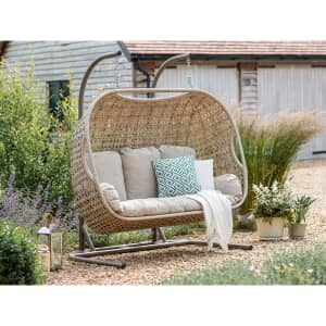 Bramblecrest Chedworth Triple Hanging Cocoon Egg Chair - Sandstone