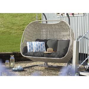 Bramblecrest Monterey Triple Hanging Cocoon including Season-Proof Eco Cushions - Dove Grey