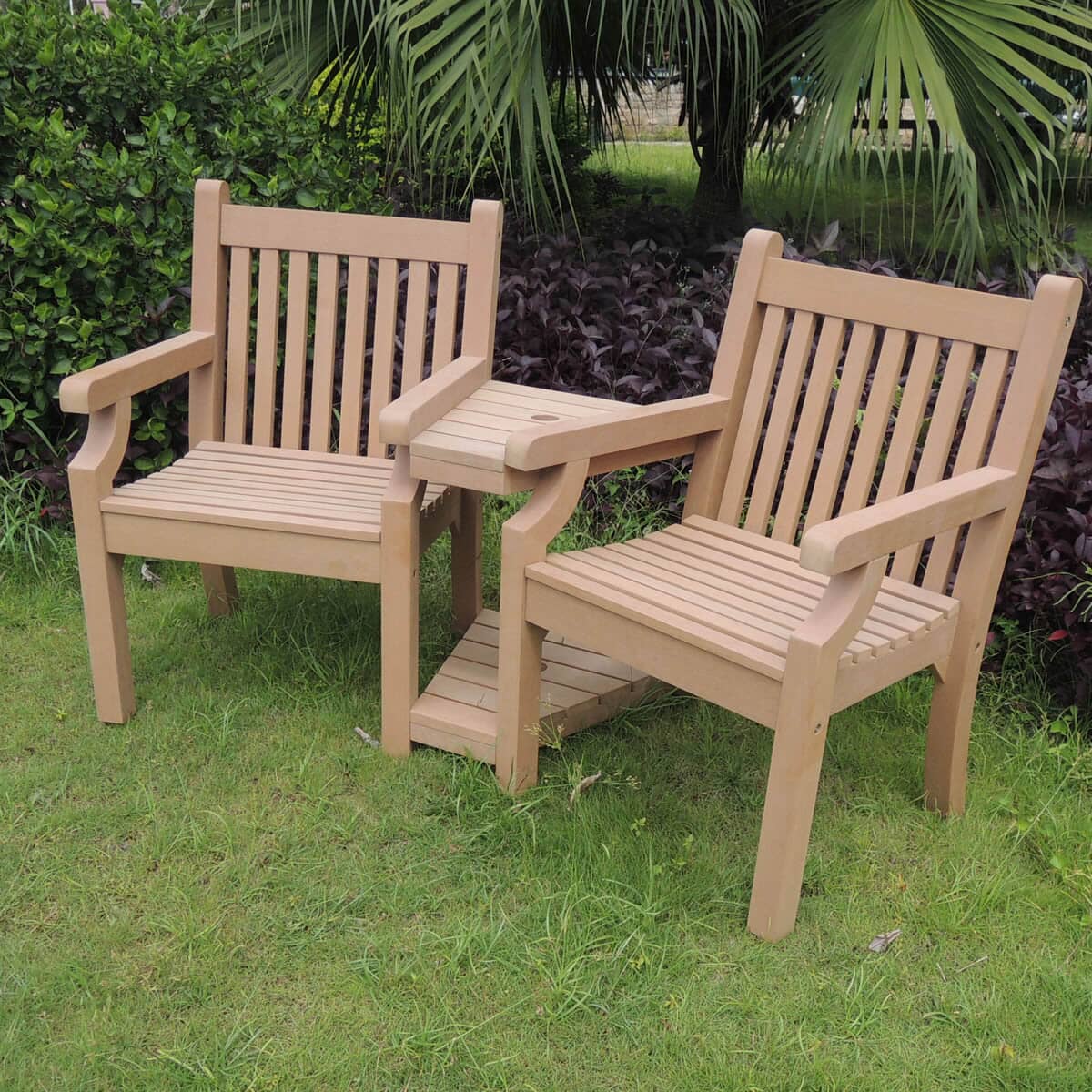 Winawood Sandwick Thin Slat Love Seat Teak