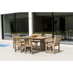 Alexander Rose Sherwood Rectangular Dining Table with 2 Armchairs and 4 Side Chairs