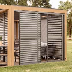 LG Outdoor Sanctuary Gazebo 4m Sliding Walls with Movable Louvres
