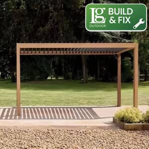 LG Outdoor Sanctuary 3 x 4m Gazebo Pergola with lights Incluiding Building and Fixing Down Service