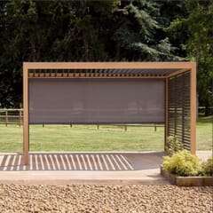 LG Outdoor Sanctuary 3x4m Gazebo Pergola with lights with 2x3m Slatted Wall  1x4m Texteline Side