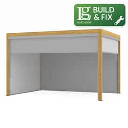 LG Outdoor Sanctuary 3x4m Gazebo Pergola with lights with 2x3m Texteline Sides 2x4m Texteline Side Inc. Build and Fix Down Service