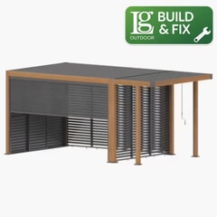 LG Outdoor Sanctuary 3 x 4m Gazebo Pergola with attached BBQ Pergola Including Build and Fixing Down Service
