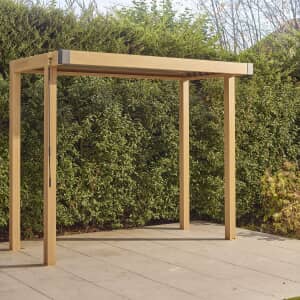 LG Outdoor Sanctuary 1.5m x 3m BBQ Gazebo Pergola In Oak