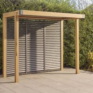 LG Outdoor Sanctuary 1.5m x 3m BBQ Gazebo Pergola with Slatted Wall - Oak