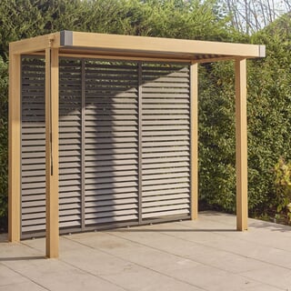 LG Outdoor Sanctuary 1.5m x 3m BBQ Gazebo Pergola with Slatted Wall - Oak