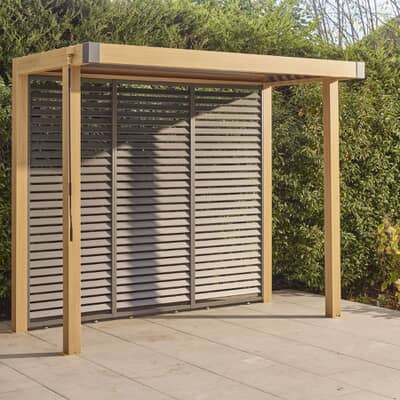LG Outdoor Sanctuary 1.5m x 3m BBQ Gazebo Pergola with Slatted Wall - Oak