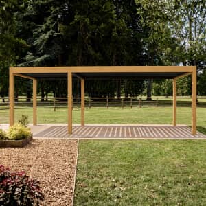 LG Outdoor Sanctuary 7 x 3m Gazebo Pergola with lights - Oak
