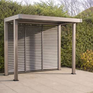 LG Outdoor Sanctuary 1.5m x 3m BBQ Gazebo Pergola with Slatted Wall - Birch