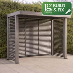 LG Outdoor Sanctuary 1.5m x 3m BBQ Gazebo Pergola with Slatted Wall and Side Panels Inc Build and Fix Service Birch