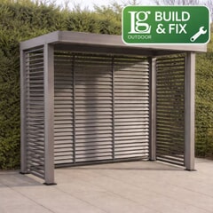 LG Outdoor Sanctuary 1.5m x 3m BBQ Gazebo Pergola with Slatted Wall and Side Panels Inc Build and Fix Service Birch