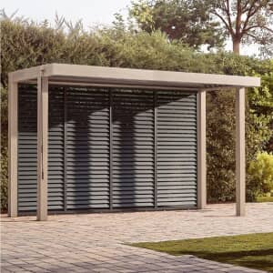 LG Outdoor Sanctuary 1.5m x 4m BBQ Gazebo Pergola with Slatted Wall In Birch