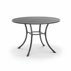 Kettler 110cm Round Mesh Top Table In Iron Grey with Parasol Hole