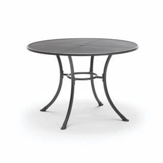 Kettler 110cm Round Mesh Top Table In Iron Grey with Parasol Hole