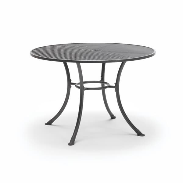 Kettler 110cm Round Mesh Top Table In Iron Grey with Parasol Hole