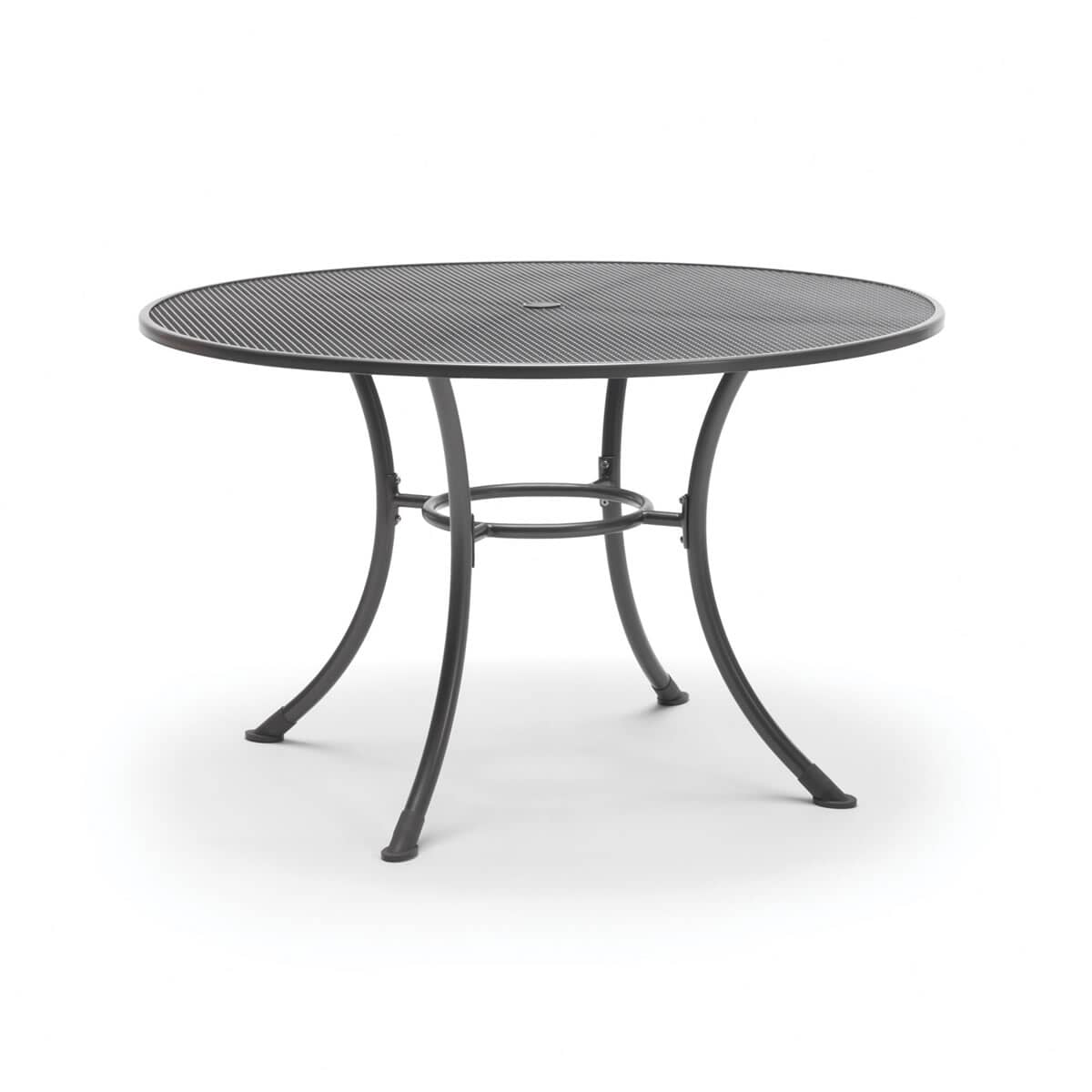 Kettler Round Mesh Top Table 135cm - IRON GREY - With Parasol Hole