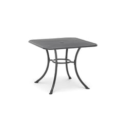 Kettler Square Mesh Top Table 90cm - IRON GREY - with Parasol Hole