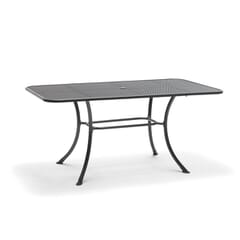 Kettler Rectangular Mesh Top Table 160 x 90cm -  IRON GREY - with Parasol Hole