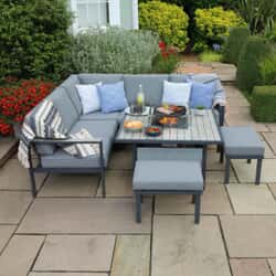 LG Outdoor Turin Modular Dining Set with Gas Firepit