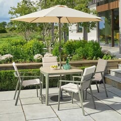 LG Outdoor Tuscany 4 Seat Dining Set with 2.5m Parasol