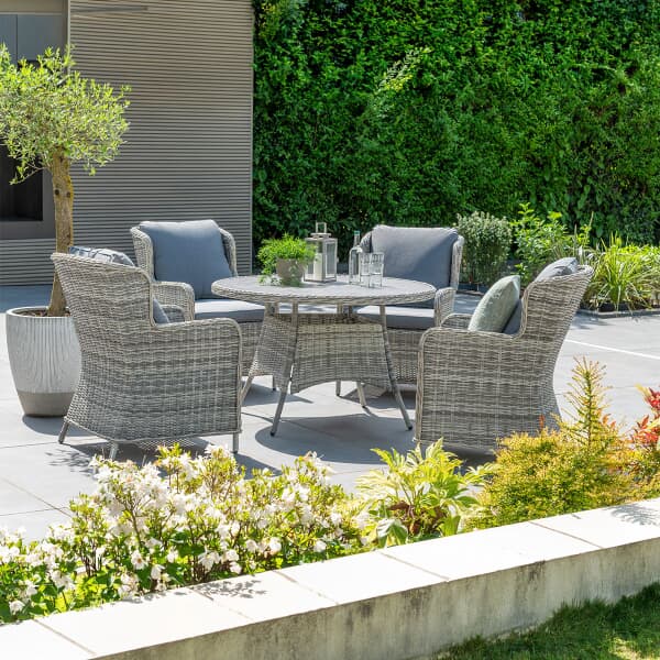 Norfolk Leisure Vienna 4 Seat Dining Set - Grey