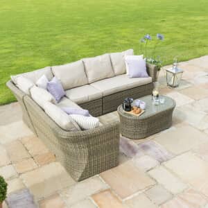 Maze Winchester Large Corner Sofa Set with Coffee Table Natural