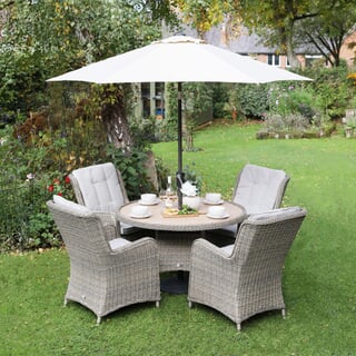 Supremo Lyra 4 Seat 120cm Round Dining Set