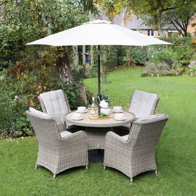 Supremo Lyra 4 Seat 120cm Round Dining Set