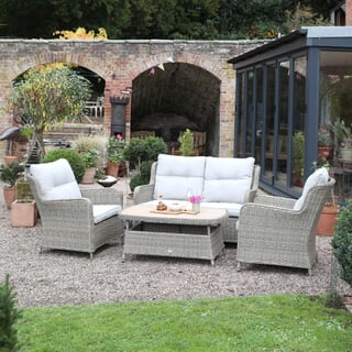 Supremo Lyra Lounge Set with 110x60cm Rectangular Coffee Table