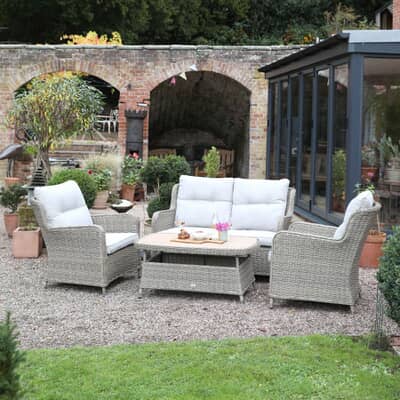 Supremo Lyra Lounge Set with 110x60cm Rectangular Coffee Table