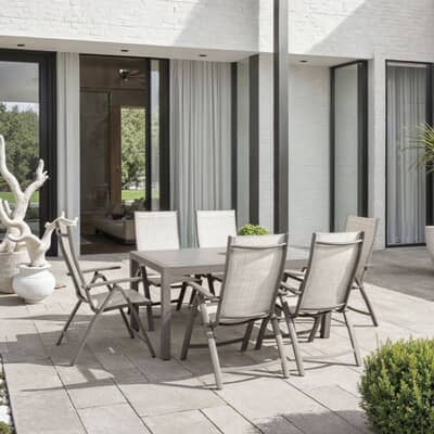Supremo Milan 6 Seat 165x90cm Reclining Rectangular Dining Set