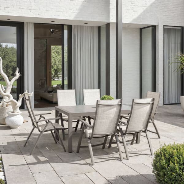 Supremo Milan 6 Seat 165x90cm Reclining Rectangular Dining Set